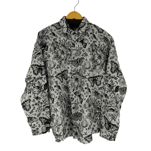 バタフライ フラワー 総柄 シャツ メンズ JPN:XXL