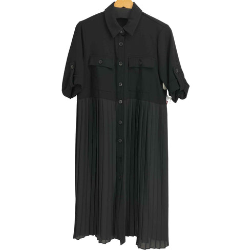 ザラ ZARA プリーツ切替 S/S シャツワンピース レディース import:M