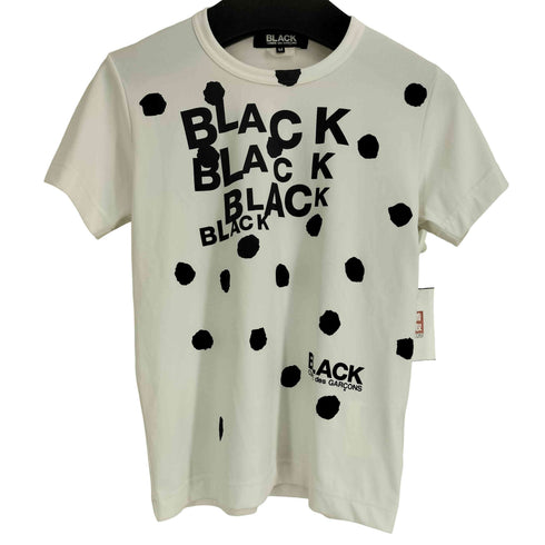 ブラックコムデギャルソン BLACK COMME des GARCONS 09SS ロゴ ドットプリント S/S Tシャツ レディース import:M