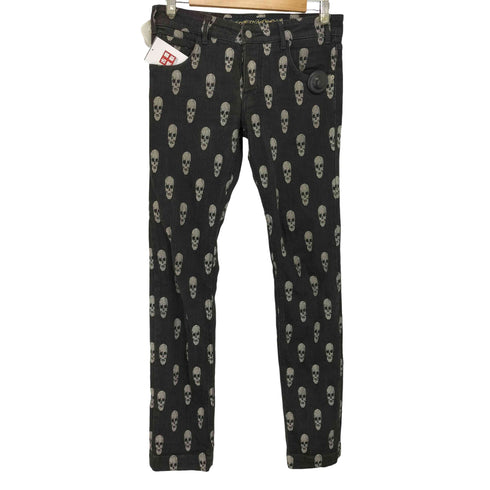 HERCHCOVITCH ALEXANDRE スカルプリント ストレッチデニムパンツ Y2K メンズ 40/30