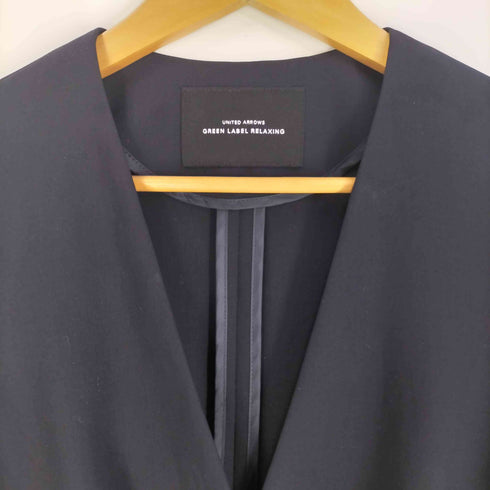 ユナイテッドアローズグリーンレーベルリラクシング UNITED ARROWS green label relaxing 手洗い可能/レックスツイル D ノーラペル ジャケット セットアップ レディース 上38 下 40