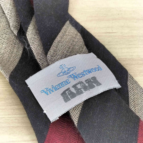 ヴィヴィアンウエストウッドマン Vivienne Westwood MAN シルク コットン オーブ ストライプ柄 ネクタイ メンズ