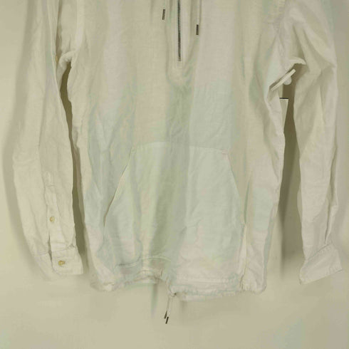 ザラ ZARA リラックス フィット リネンコットン ハーフジップ パーカー メンズ import:M