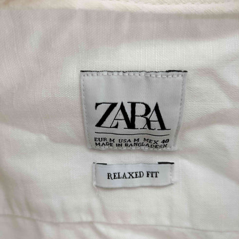 ザラ ZARA リラックス フィット リネンコットン ハーフジップ パーカー メンズ import:M