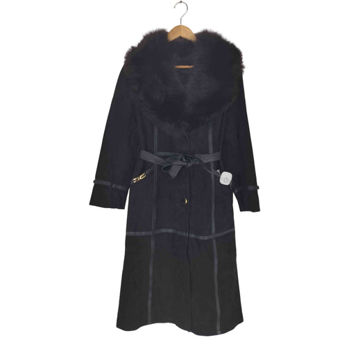 P.Rifal suede&fur 襟ファー スエードロングコート レディース