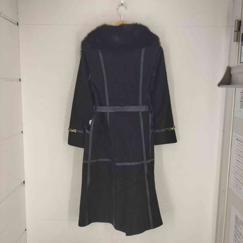 P.Rifal suede&fur 襟ファー スエードロングコート レディース