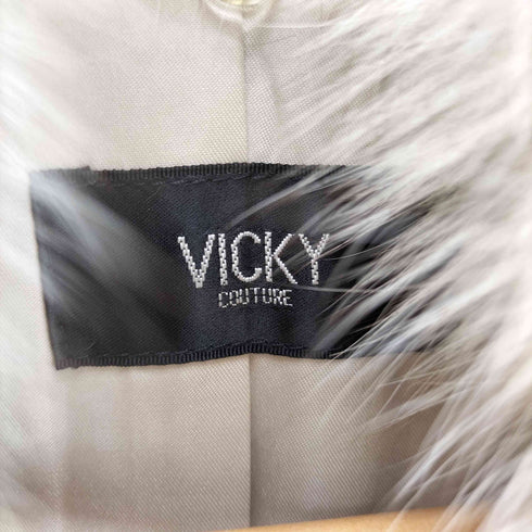 ビッキー VICKY ANGOLA&WOOL アンゴラ混 襟フォックスファー コート レディース JPN:1