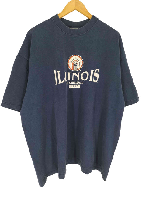 ザコットンエクスチェンジ THE COTTON EXCHANGE ILLINOIS フロントカレッジプリントクルーネックTシャツ メンズ XXL
