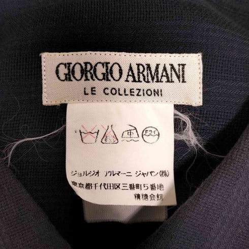ジョルジオアルマーニ Giorgio Armani 80~90s イタリア製 白タグ LE COLLEZIONI コットン シアー ストライプ L/Sシャツ メンズ import:L