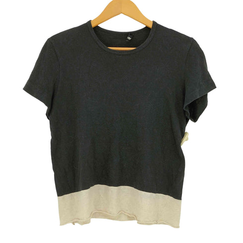 トリココムデギャルソン tricot COMME des GARCONS 98aw コットンリネン 裾切替 クルーネック半袖 Tシャツ レディース