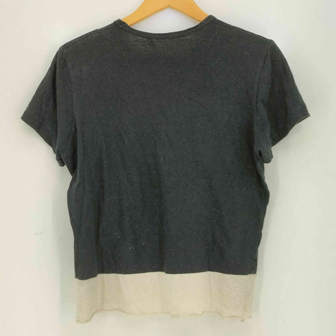 トリココムデギャルソン tricot COMME des GARCONS 98aw コットンリネン 裾切替 クルーネック半袖 Tシャツ レディース