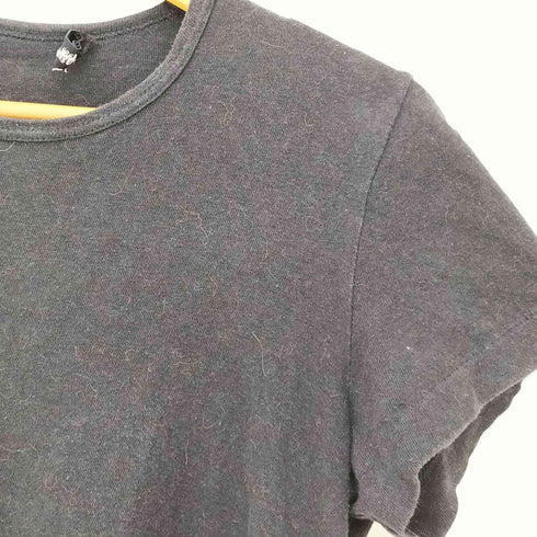 トリココムデギャルソン tricot COMME des GARCONS 98aw コットンリネン 裾切替 クルーネック半袖 Tシャツ レディース