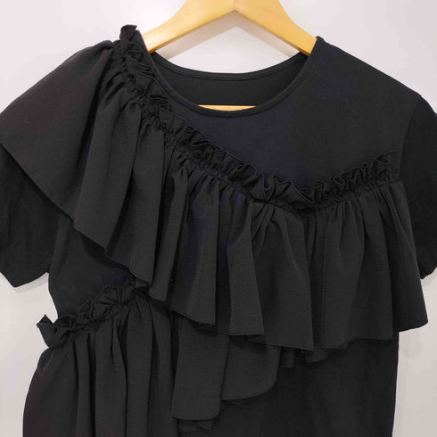レイビームス Ray BEAMS 24SS アシンメトリー ギャザー フリル Tシャツ レディース