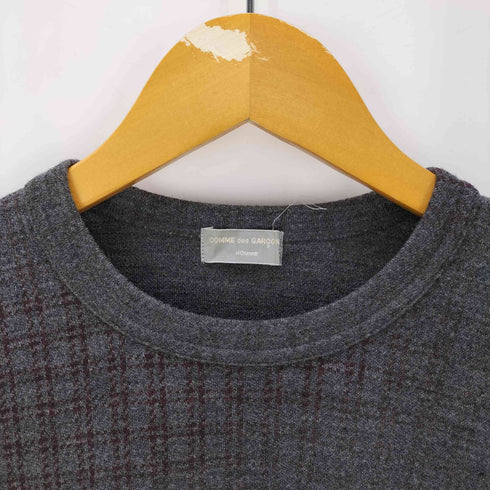 コムデギャルソンオム COMME des GARCONS HOMME 90S 99SS 銀タグ 田中オム AD1998 シャドー チェック パターン ウール アクリル 混紡 ニット セーター archive アーカイブ メンズ
