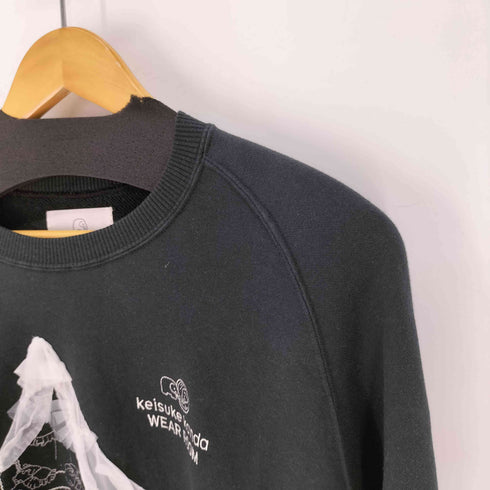 ケイスケカンダ keisuke kanda 刺繍ロゴ レース装飾 クルーネックスウェット レディース S