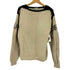 アルマーニコレツィオーニ ARMANI COLLEZIONI 80s~90s 白タグ イタリア製 袖ロゴプリント バイカラー ウールニット メンズ EUR:48