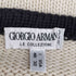 アルマーニコレツィオーニ ARMANI COLLEZIONI 80s~90s 白タグ イタリア製 袖ロゴプリント バイカラー ウールニット メンズ EUR:48