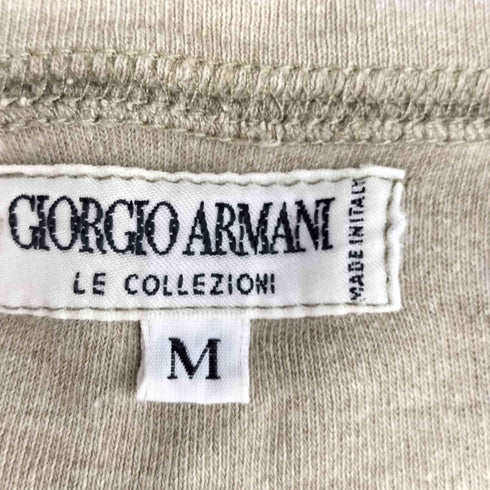 アルマーニコレツィオーニ ARMANI COLLEZIONI 80s~90s 白タグ イタリア製 フロント刺繍 クルーネック L/S Tシャツ メンズ import:M