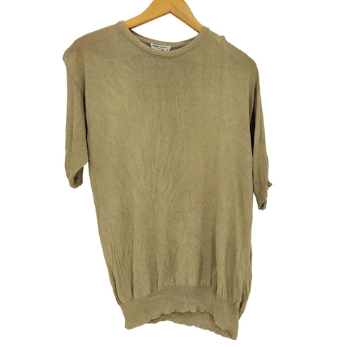 ジョルジオアルマーニ Giorgio Armani 80s~90s 白タグ イタリア製 ビスコース クルーネックニット サマーニット メンズ EUR:48