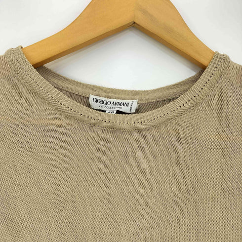 ジョルジオアルマーニ Giorgio Armani 80s~90s 白タグ イタリア製 ビスコース クルーネックニット サマーニット メンズ EUR:48