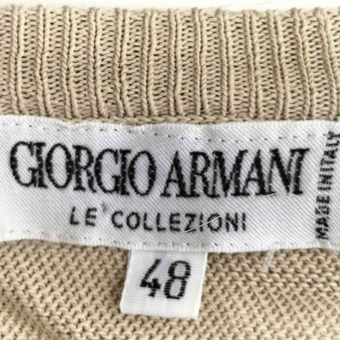 ジョルジオアルマーニ Giorgio Armani 80s~90s 白タグ イタリア製 ビスコース クルーネックニット サマーニット メンズ EUR:48