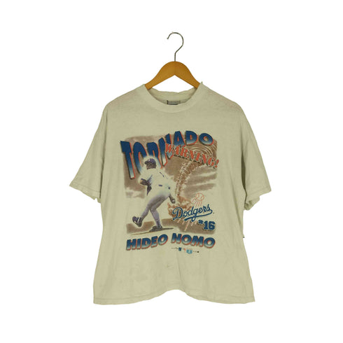 King cotton USA製 1995コピーライトトルネード投手 クルーネックTシャツ メンズ import:L