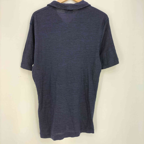 アルマーニコレツィオーニ ARMANI COLLEZIONI 80s~90s 白タグ イタリア製 ロゴ刺繍 リネン100 S/S ポロシャツ メンズ import:M