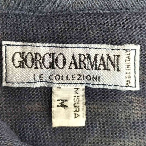 アルマーニコレツィオーニ ARMANI COLLEZIONI 80s~90s 白タグ イタリア製 ロゴ刺繍 リネン100 S/S ポロシャツ メンズ import:M