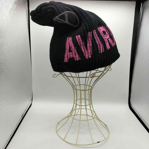 AVIR PINK Y2K スカル ワッペン ニット帽 メンズ