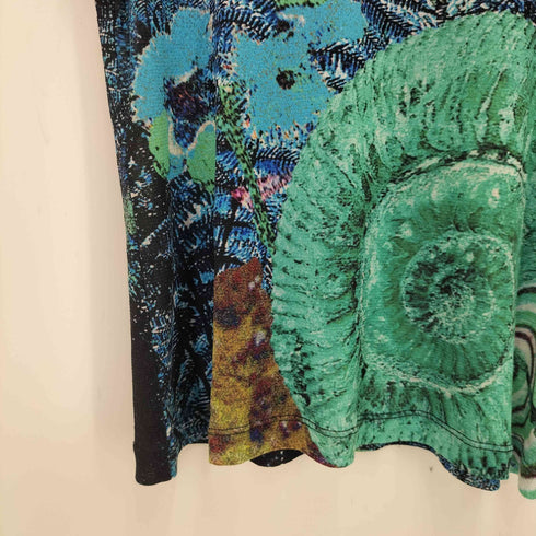 イッセイミヤケミー ISSEY MIYAKE me 08AW ナイロン 転写 カメレオンプリント ショートスリーブ シアートップス レディース