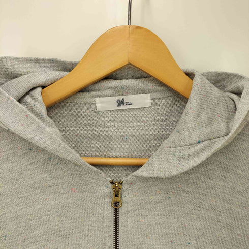 イッセイミヤケ ISSEY MIYAKE 24 コットン混 ネップ ポンチョデザイン ダブルジップ ジップアップパーカー レディース