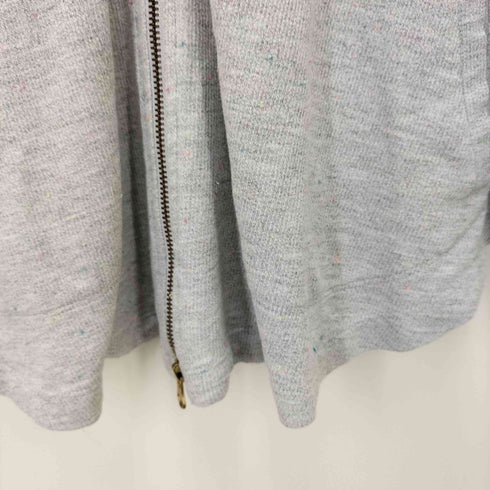 イッセイミヤケ ISSEY MIYAKE 24 コットン混 ネップ ポンチョデザイン ダブルジップ ジップアップパーカー レディース