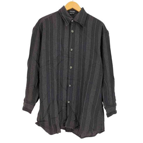ジョルジオアルマーニ Giorgio Armani 90s 黒タグ イタリア製 ストライプ L/S カスリシャツ メンズ EUR:46