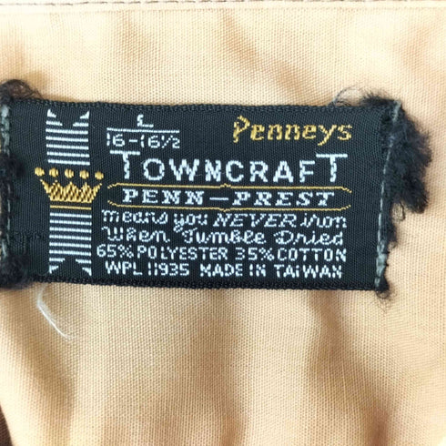 タウンクラフト TOWNCRAFT 60-70S PENN-PRESTタグ 襟芯 ロングスリーブ カジュアルシャツ メンズ import:L