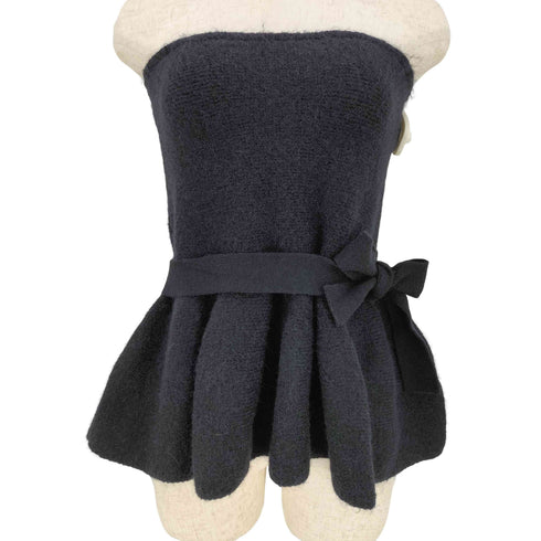 ザラ ZARA KNIT PEPLUM TOP WITH BOW レディース import:S