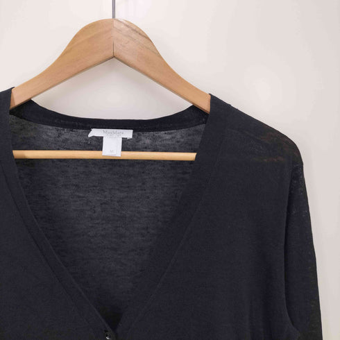 マックスマーラ MAX MARA 白タグ リネン100 Vネック ハイゲージ カーディガン レディース import:M