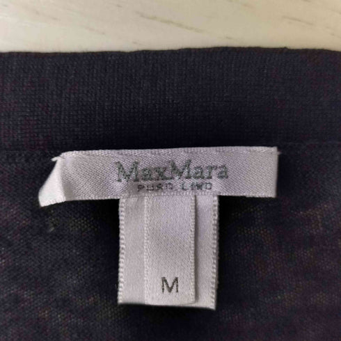 マックスマーラ MAX MARA 白タグ リネン100 Vネック ハイゲージ カーディガン レディース import:M