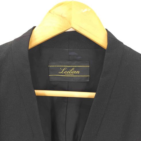 レリアン Leilian ノーカラー ジャケット ラメ シングルボタン サイドポケット レディース JPN:11号
