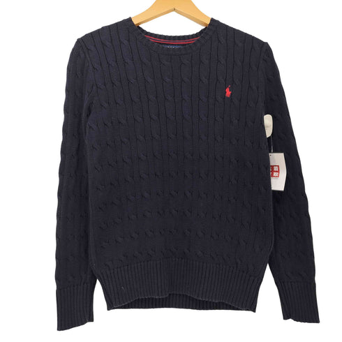 ポロラルフローレン POLO RALPH LAUREN ポニー刺繍 ケーブル編み コットンニット レディース import:M