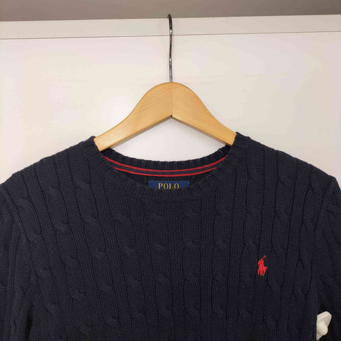 ポロラルフローレン POLO RALPH LAUREN ポニー刺繍 ケーブル編み コットンニット レディース import:M