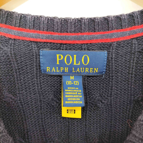 ポロラルフローレン POLO RALPH LAUREN ポニー刺繍 ケーブル編み コットンニット レディース import:M