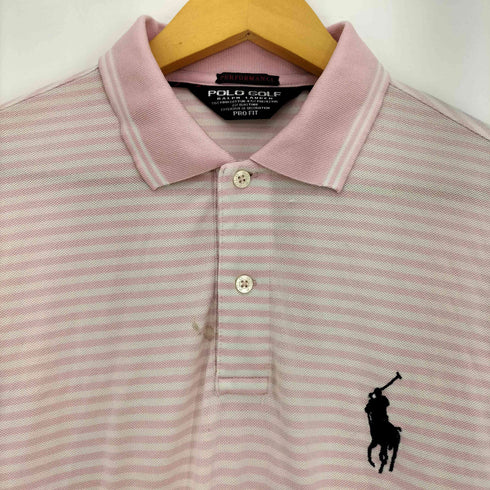 ポロゴルフラルフローレン POLO GOLF RALPH LAUREN PRO FIT ビックポニー刺繍 ボーダー S/S ポロシャツ メンズ import:M