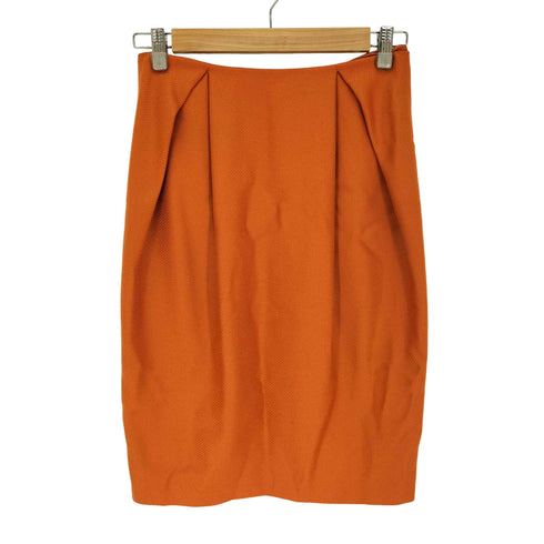 ジルサンダー JIL SANDER イタリア製 1タック カシミヤ混 ウール ミディ タイト スカート レディース 34