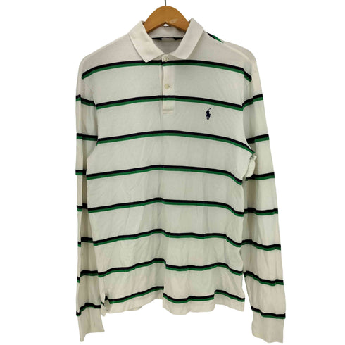 ポロゴルフラルフローレン POLO GOLF RALPH LAUREN PRO FIT ポニー刺繍 ボーダー L/S ポロシャツ メンズ import:M