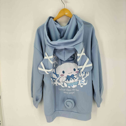レッグウォーマー付 ロゴ刺繍 バックプリント ジップアップ パーカー レディース JPN:M