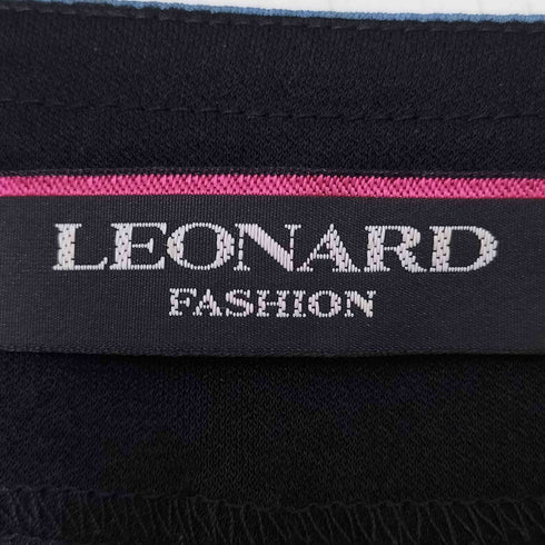 レオナール LEONARD フラワー フェザー プリント 七部丈 スキッパー ワンピース レディース FR:40