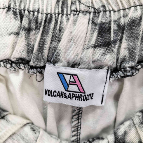 ヴォルカンアンドアフロダイティ VOLCAN&APHRODITE 総柄 カーゴ 裾ドローコード イージー カーゴパンツ レディース