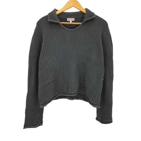 アルマーニコレツィオーニ ARMANI COLLEZIONI 80s~90s 白タグ イタリア製 リブ編み 襟付き ニット メンズ EUR:48