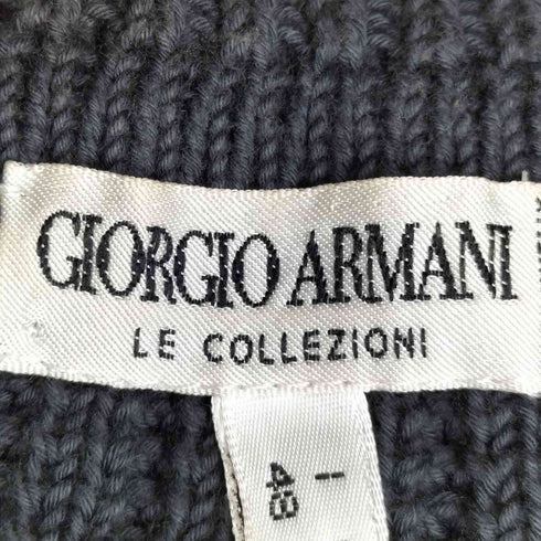 アルマーニコレツィオーニ ARMANI COLLEZIONI 80s~90s 白タグ イタリア製 リブ編み 襟付き ニット メンズ EUR:48