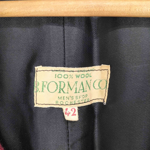 B.FORMAN CO. 50~60s 針刺しバックル ウール チェック柄 ベスト メンズ 42
